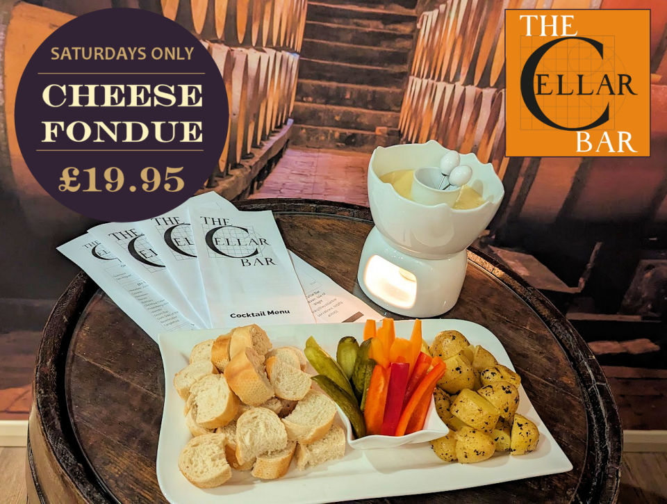 Our delicious cheese fondue, available every Saturday.